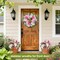 24 Inch Dahlia & Hydrangea Wreath Artificial Spring Wreath for Front Door Floral Wreat with Hyacinth Daisy Eucalyptus Ivy Indoor Outdoor Farmhouse Home Decor for Valentine’s Day Easter Summer
